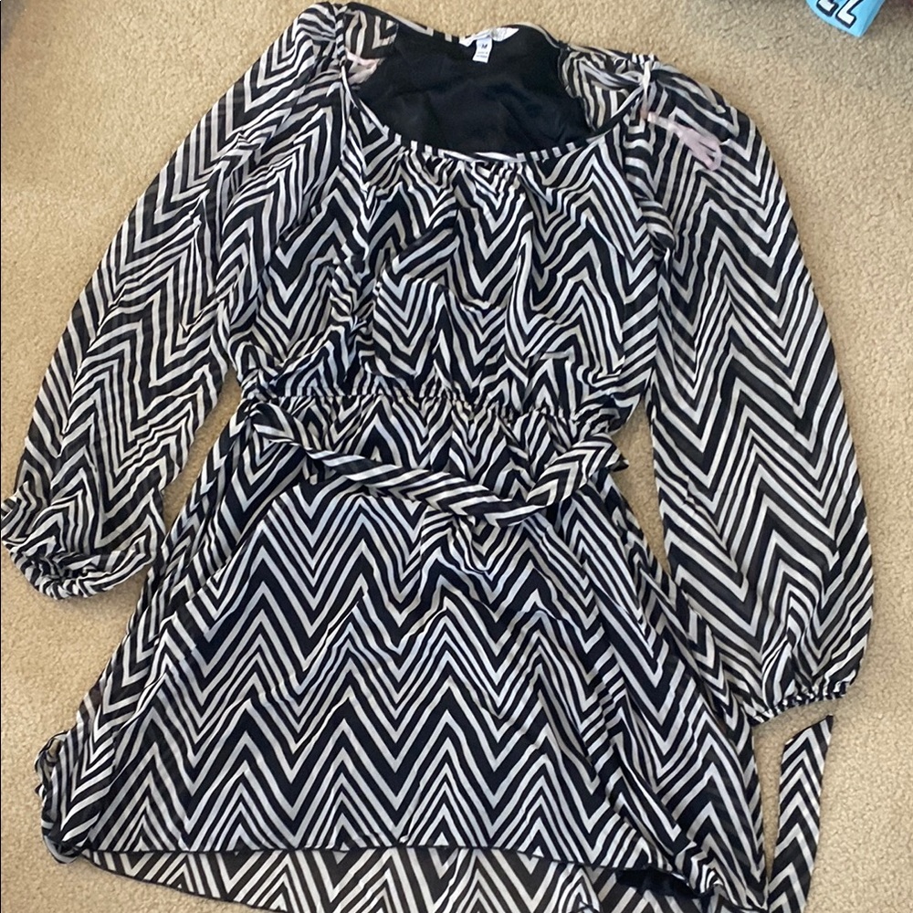 Black and White Chevron Dress